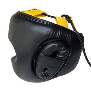 Leon Hardy Boks, Muay Thai ve Kick-Boks Antrenman Kaskı Siyah Sarı