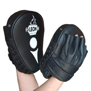 Leon Ultimate Hakiki Deri Boks ve Kick Boks El Lapası Ellik Siyah