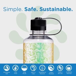 Nalgene 16 Oz NM Tritan Suluk Matara 0,5 Litre Rainbow Snake