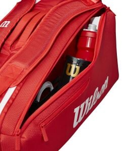Wilson Süper Tour 2025 6lı Raket ve Tenis Çantası Kırmızı