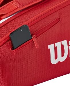 Wilson Süper Tour 2025 6lı Raket ve Tenis Çantası Kırmızı