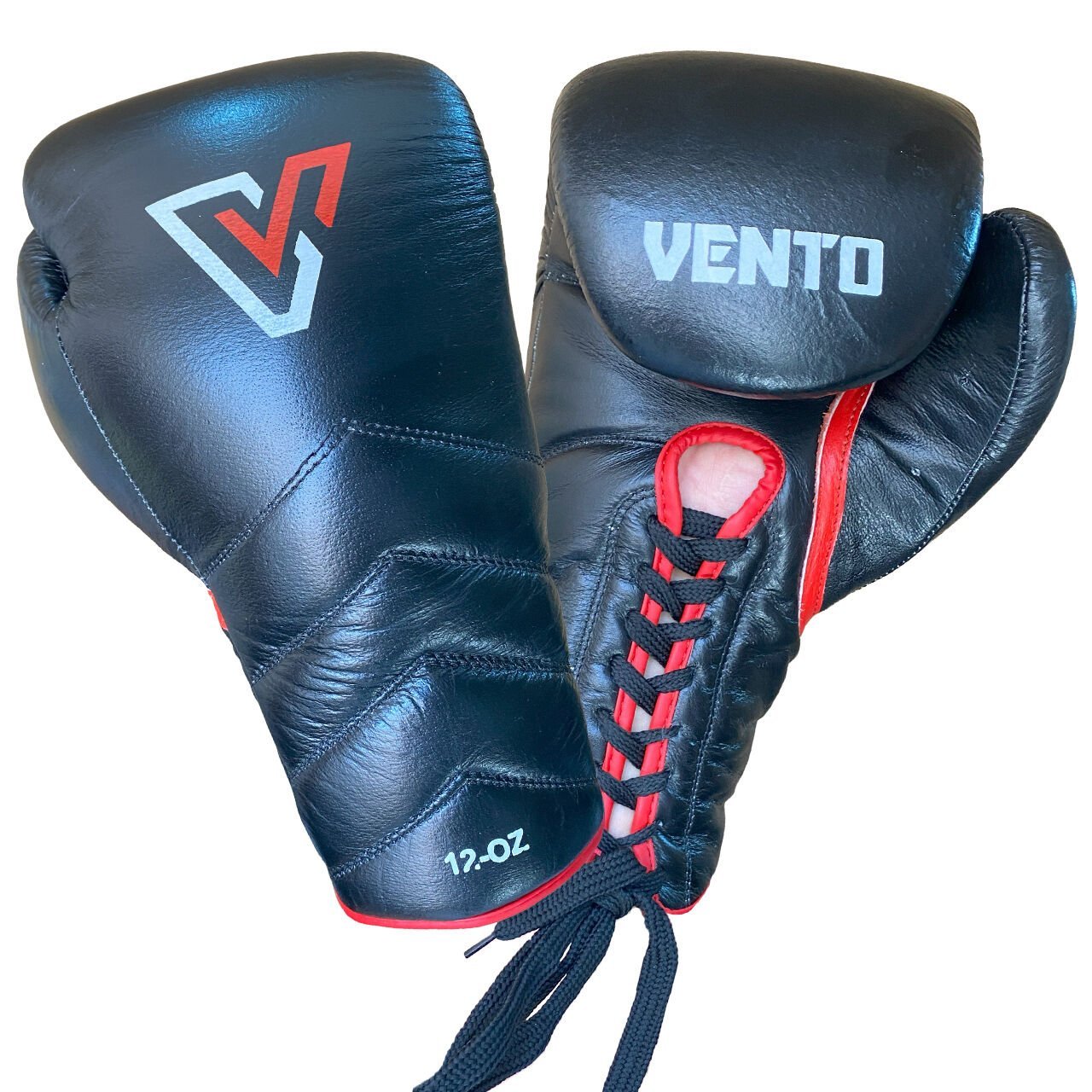 Vento Reaper Bağcıklı Hakiki Deri Boks ve Kick Boks Eldiveni Siyah