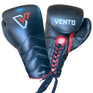 Vento Reaper Bağcıklı Hakiki Deri Boks ve Kick Boks Eldiveni Siyah