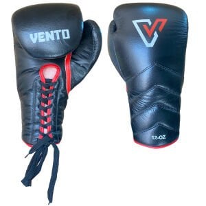 Vento Reaper Bağcıklı Hakiki Deri Boks ve Kick Boks Eldiveni Siyah