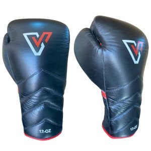 Vento Reaper Bağcıklı Hakiki Deri Boks ve Kick Boks Eldiveni Siyah