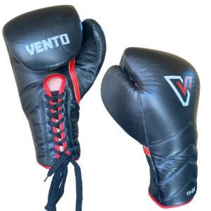 Vento Reaper Bağcıklı Hakiki Deri Boks ve Kick Boks Eldiveni Siyah