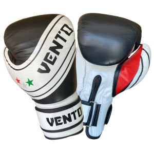 Vento Fury Hakiki Deri Boks ve Kick Boks Eldiveni Siyah Beyaz