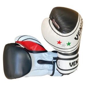 Vento Fury Hakiki Deri Boks ve Kick Boks Eldiveni Siyah Beyaz