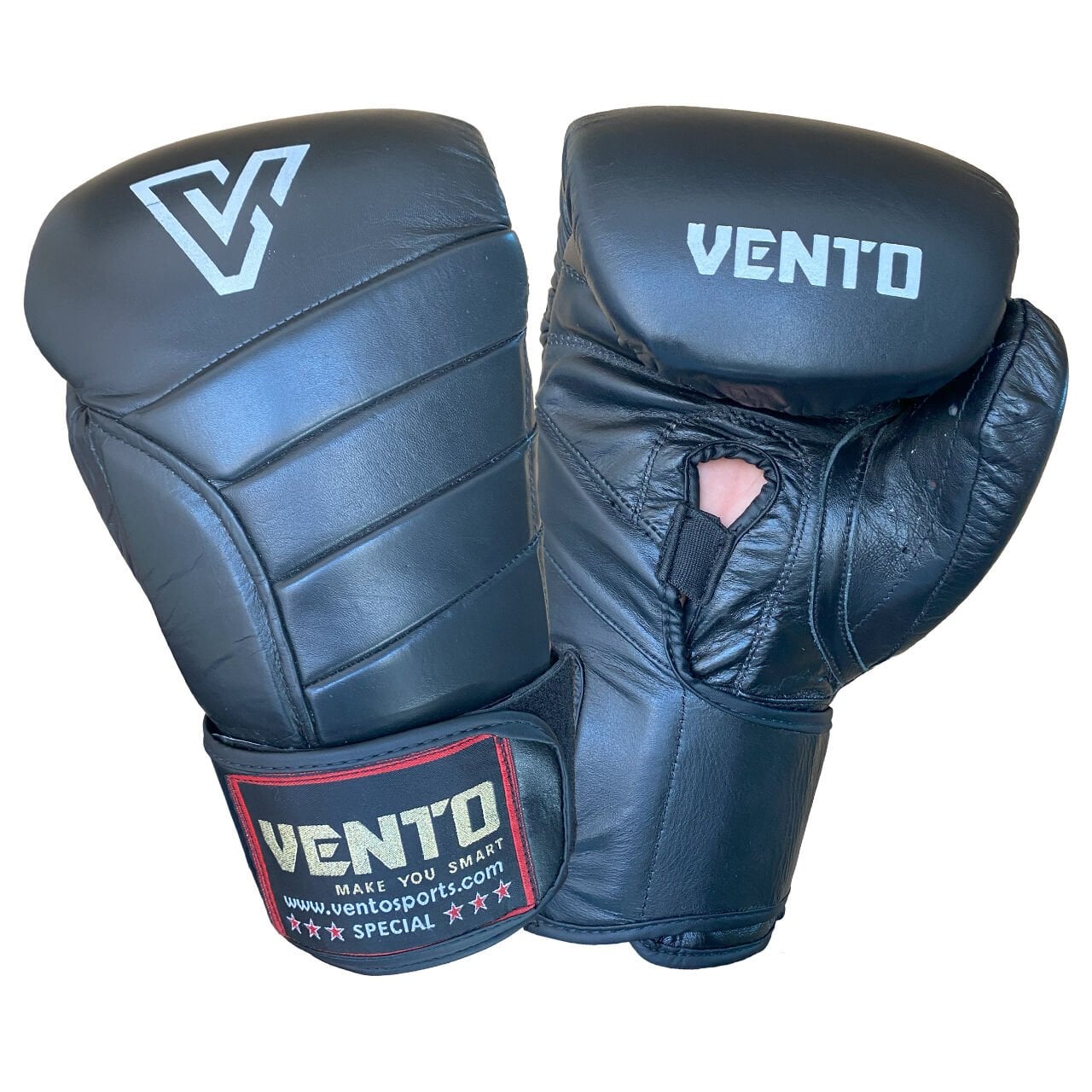 Vento X5 Hakiki Deri Boks ve Kick Boks Eldiveni Siyah