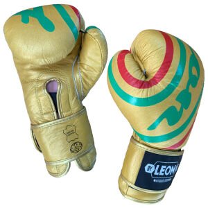 Leon Curved Deri Kick Boks ve Muay Thai Eldiveni Altın