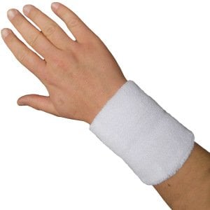 Havlu El Bilekliği, Futbol, Basketbol Tenis İçin Bileklik Beyaz