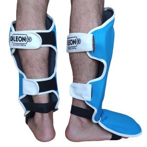 Leon Solid Muay Thai ve Kick Boks Ayak ve Kaval Koruyucu Mavi