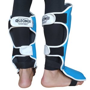 Leon Solid Muay Thai ve Kick Boks Ayak ve Kaval Koruyucu Mavi