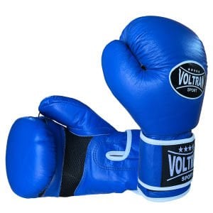 Voltran Classic Hakiki Deri Muay Thai ve Boks Eldiveni Mavi