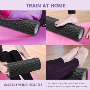 Delta Orta Sert Tırtıklı Foam Roller Siyah