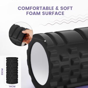 Delta Orta Sert Tırtıklı Foam Roller Siyah