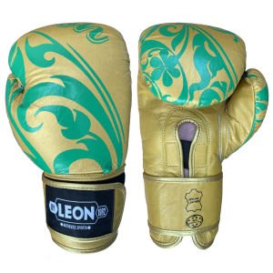 Leon Flower Deri Kick Boks ve Muay Thai Eldiveni Altın Sarısı