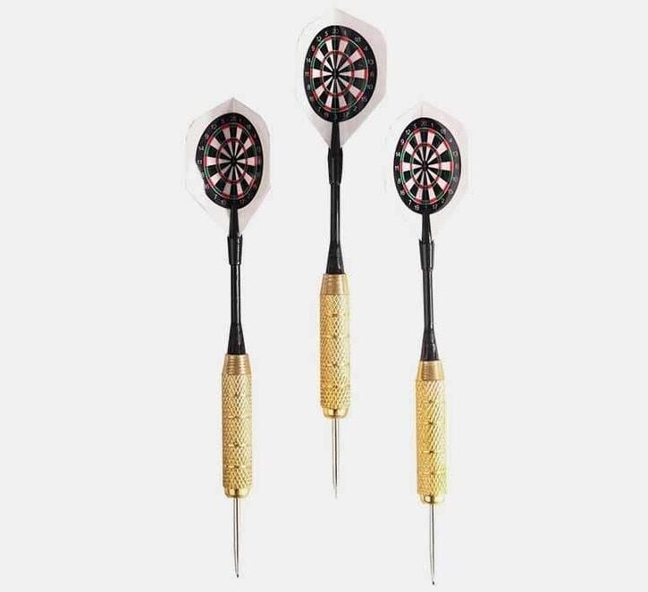 Delta Çelik Uçlu ve Renkli Kanatlı 3lü Dart Oku Seti 22 Gr.