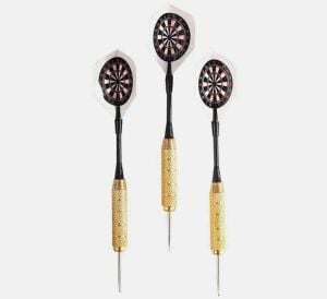 Delta Çelik Uçlu ve Renkli Kanatlı 3lü Dart Oku Seti 22 Gr.