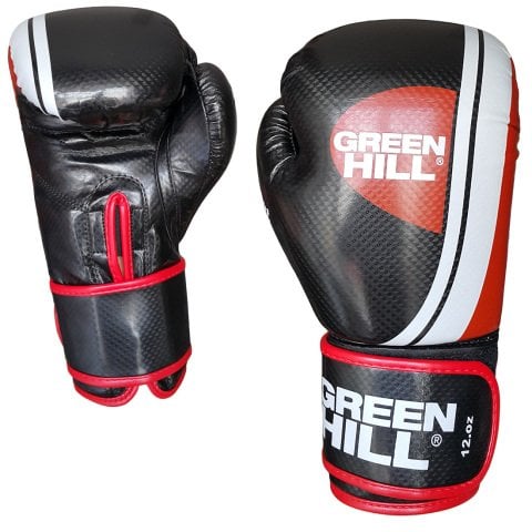 Green Hill Knock Out Carbon Deri Boks ve Kick-Boks Eldiveni Siyah
