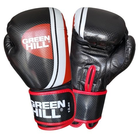 Green Hill Knock Out Carbon Deri Boks ve Kick-Boks Eldiveni Siyah
