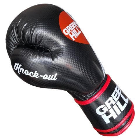 Green Hill Knock Out Carbon Deri Boks ve Kick-Boks Eldiveni Siyah