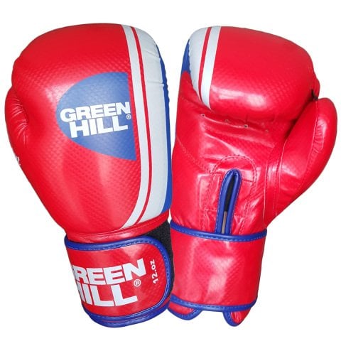 Green Hill Knock Out Carbon Deri Boks ve Kick-Boks Eldiveni Kırmızı