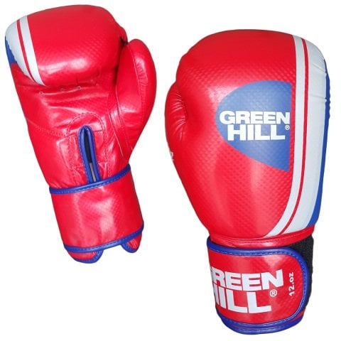 Green Hill Knock Out Carbon Deri Boks ve Kick-Boks Eldiveni Kırmızı