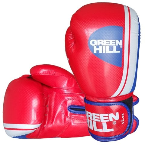 Green Hill Knock Out Carbon Deri Boks ve Kick-Boks Eldiveni Kırmızı