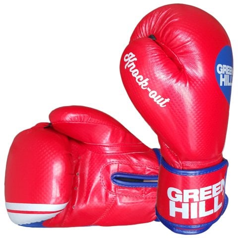 Green Hill Knock Out Carbon Deri Boks ve Kick-Boks Eldiveni Kırmızı
