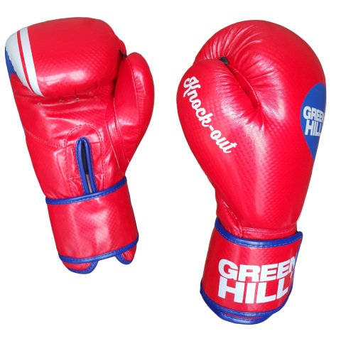 Green Hill Knock Out Carbon Deri Boks ve Kick-Boks Eldiveni Kırmızı