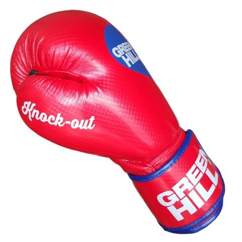 Green Hill Knock Out Carbon Deri Boks ve Kick-Boks Eldiveni Kırmızı