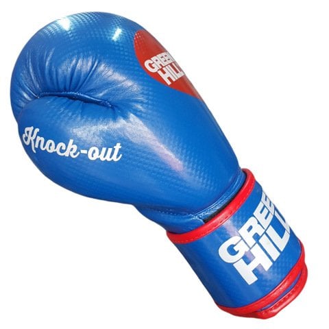 Green Hill Knock Out Carbon Deri Boks ve Kick-Boks Eldiveni Mavi