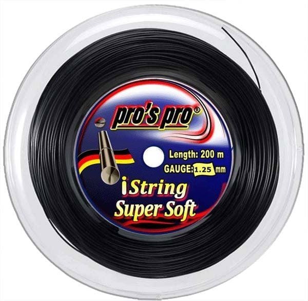 Pros Pro İString Süper Soft 1,25 mm. Rulo Raket Kordajı 200 metre Siyah