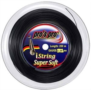 Pros Pro İString Süper Soft 1,25 mm. Rulo Raket Kordajı 200 metre Siyah