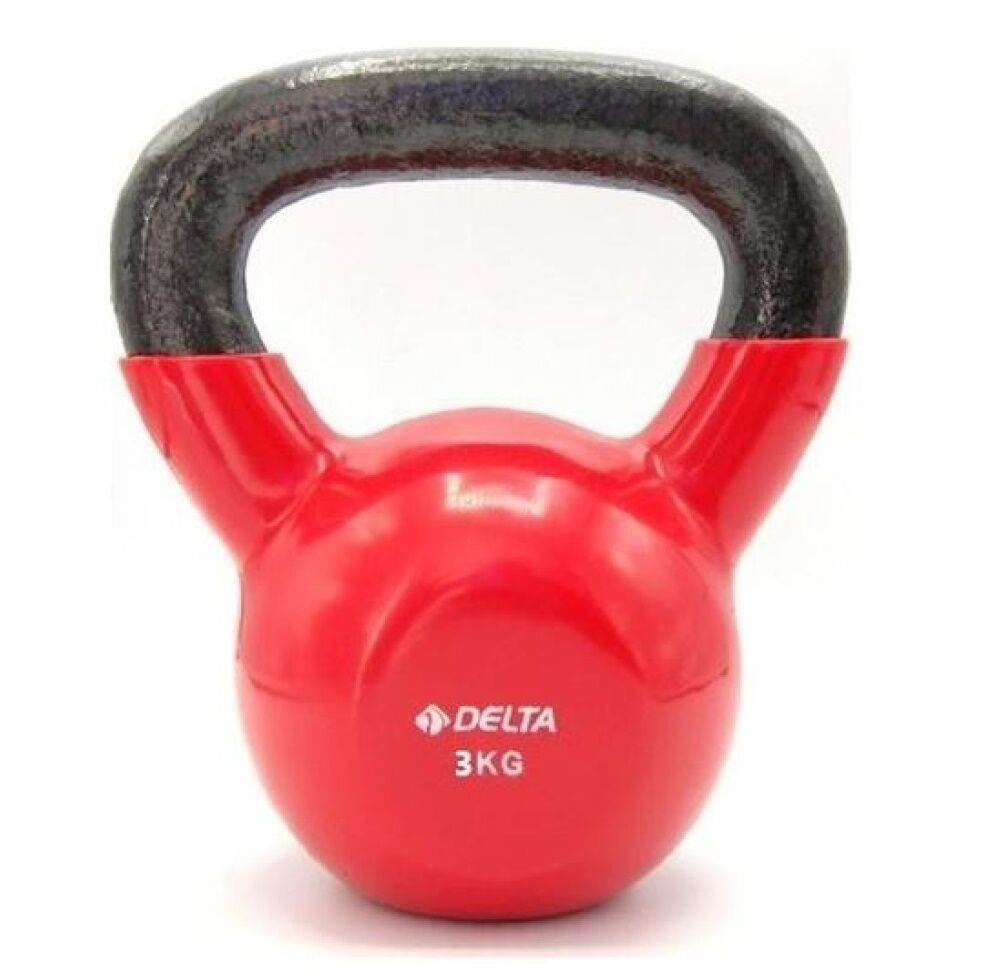 Delta 3 Kg. Kettle Bell Çaydanlık Dambıl Tekli Kırmızı