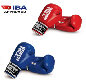 Green Hill Tiger Iba Onaylı Deri Müsabaka Boks Eldiveni Kırmızı