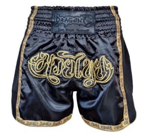 Dragon Thai Nakışlı Kick Boks ve  Muay Thai Şortu Siyah