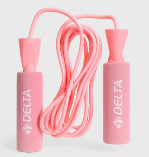 Delta Sünger Tutamaçlı Rulmanlı Ayarlanabilir Atlama İpi Pembe