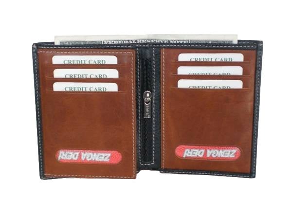 Zenga Orjinal Deri Erkek Cüzdanı 237-04 Taba Siyah