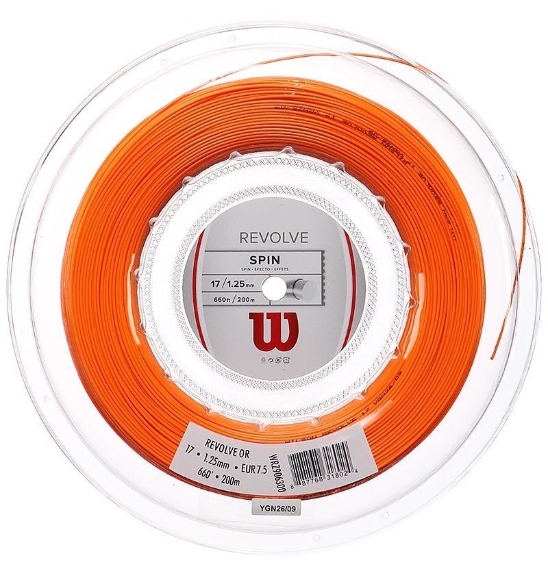 Wilson Revolve Spin 1,25 mm. Rulo Raket Kordajı 200 metre Turuncu