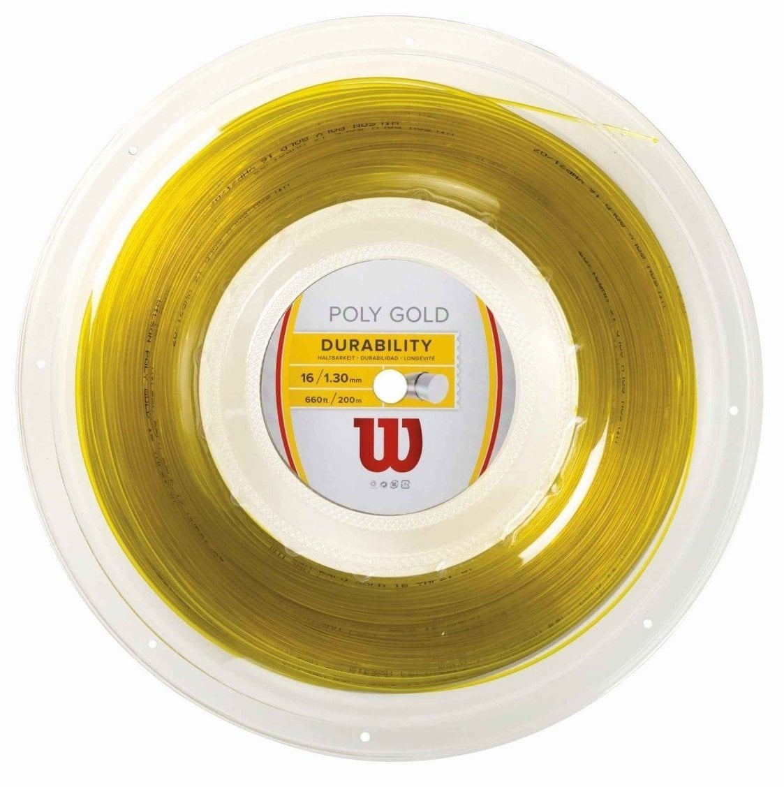 Wilson Poly Gold 1,30 mm. Rulo Raket Kordajı 200 metre Altın Sarısı