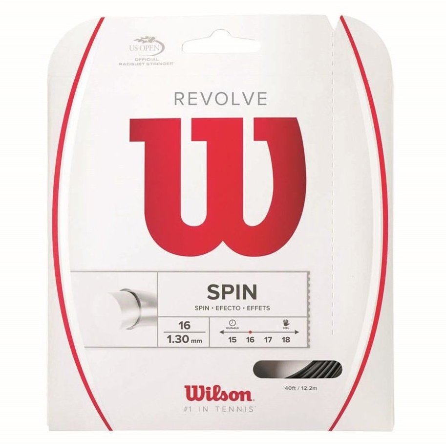 Wilson Revolve Spin 1,30 mm. Tekli Raket Kordajı 12,2 metre Siyah