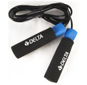 Delta Sünger Tutamaçlı Rulmanlı Ayarlanabilir Atlama İpi Siyah Mavi