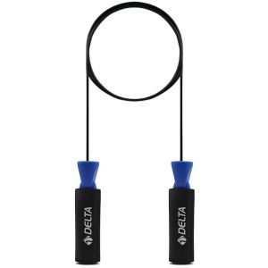 Delta Sünger Tutamaçlı Rulmanlı Ayarlanabilir Atlama İpi Siyah Mavi