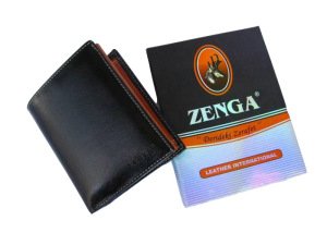 Zenga Orjinal Deri Küçük Boy Erkek Czüdanı 153-04 Siyah Taba