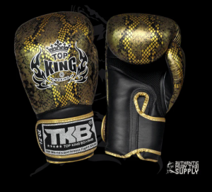 Top King Hakiki Deri Snake Kick Boks ve Muay Thai Eldiveni 12 Oz