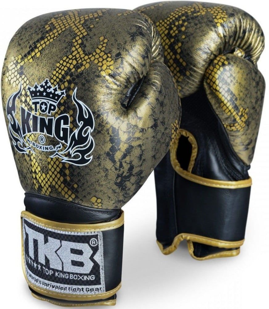 Top King Hakiki Deri Snake Kick Boks ve Muay Thai Eldiveni 12 Oz