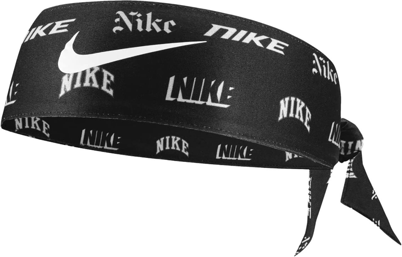 Nike Dri Fit Head Tie Bandana Tenisçi Kafa Bandı Nike Desenli Siyah
