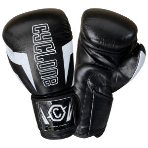 Cyclone Clash Orijinal Deri Boks ve Kick Boks Eldiveni Siyah